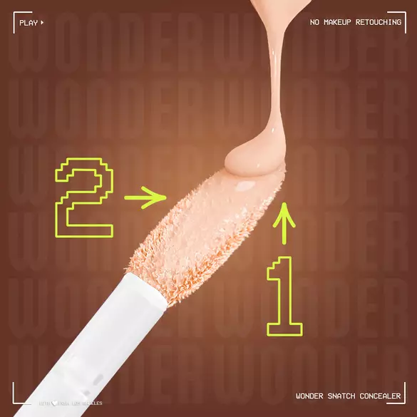 Use the flat edge for large areas of the face and the pointed tip for precise application to get a tailored snatch look with NYX Professional Makeup Wonder Snatch Concealer.