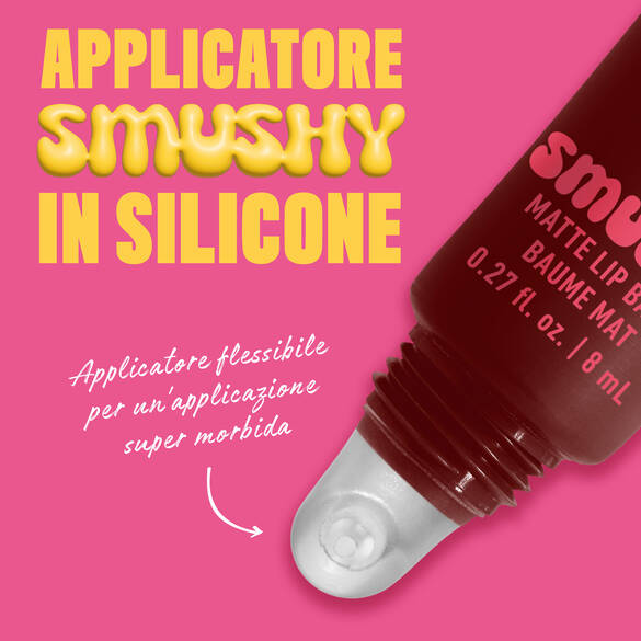 The soft, smushy texture glides effortlessly on your lips thanks to the super soft silicone applicator.
