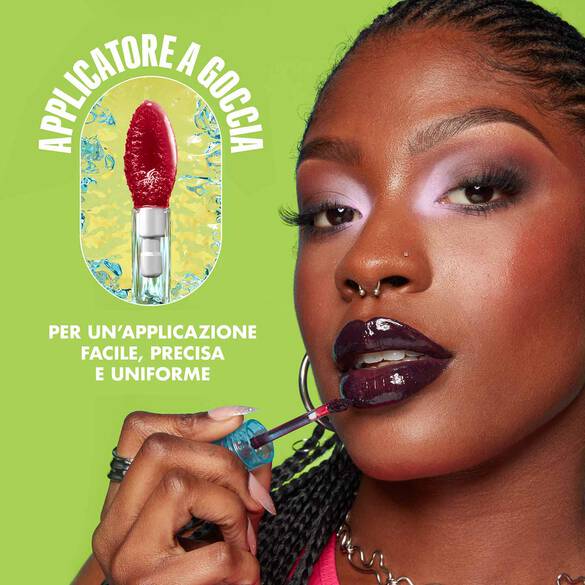 Splash on for 1-swipe, super-soaked glossy color with a unique lip-staining effect!