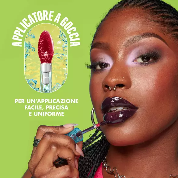 Splash on for 1-swipe, super-soaked glossy color with a unique lip-staining effect!