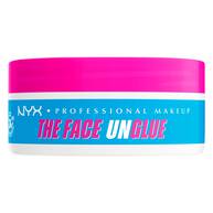 Barattolo del balsamo detergente struccante NYX Professional Makeup The Face Unglue con tappo rosa ed etichetta blu.