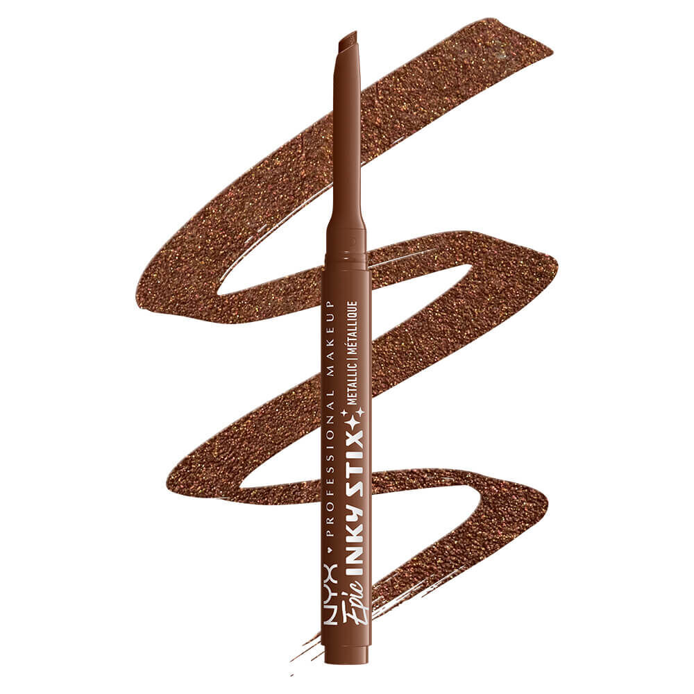 Buttermelt Stix packshot solider show on top of product swatch in shade 03 Kinetic Copper