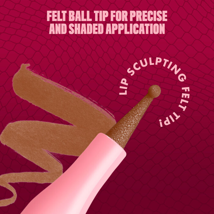 Applicatore con punta a sfera in feltro NYX Lip Lingerie per applicazione precisa e sfumata. Per scolpire le labbra."