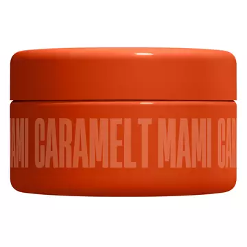 Burro corpo scintillante NYX Professional Makeup Fat Oil Shimmer (Caramelt Mami), mostrato aperto con la texture ambrata e brillante in un vasetto arancione e tappo coordinato, formato 145 ml.