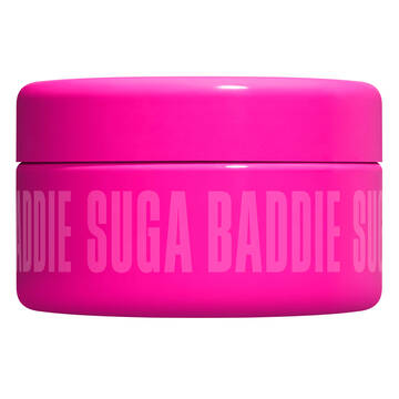 Burro corpo NYX Professional Makeup Fat Oil (Suga Baddie) mostrato aperto, con la crema color panna nel vasetto rosa acceso e tappo coordinato, formato 145 ml.