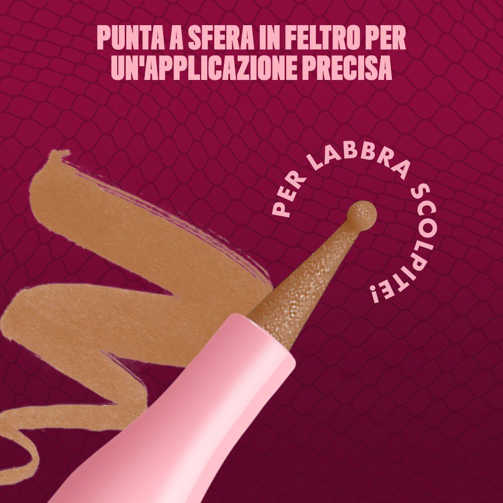 Applicatore con punta a sfera in feltro NYX Lip Lingerie per applicazione precisa e sfumata. Per scolpire le labbra."
