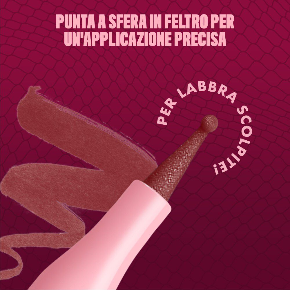 Applicatore con punta a sfera in feltro NYX Lip Lingerie per applicazione precisa e sfumata. Per scolpire le labbra."