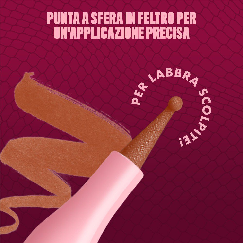 Applicatore con punta a sfera in feltro NYX Lip Lingerie per applicazione precisa e sfumata. Per scolpire le labbra."