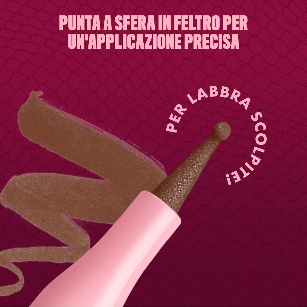 Applicatore con punta a sfera in feltro NYX Lip Lingerie per applicazione precisa e sfumata. Per scolpire le labbra."