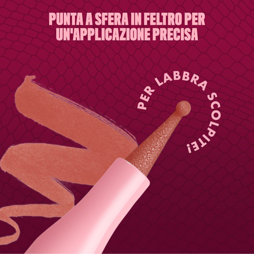 Applicatore con punta a sfera in feltro NYX Lip Lingerie per applicazione precisa e sfumata. Per scolpire le labbra."