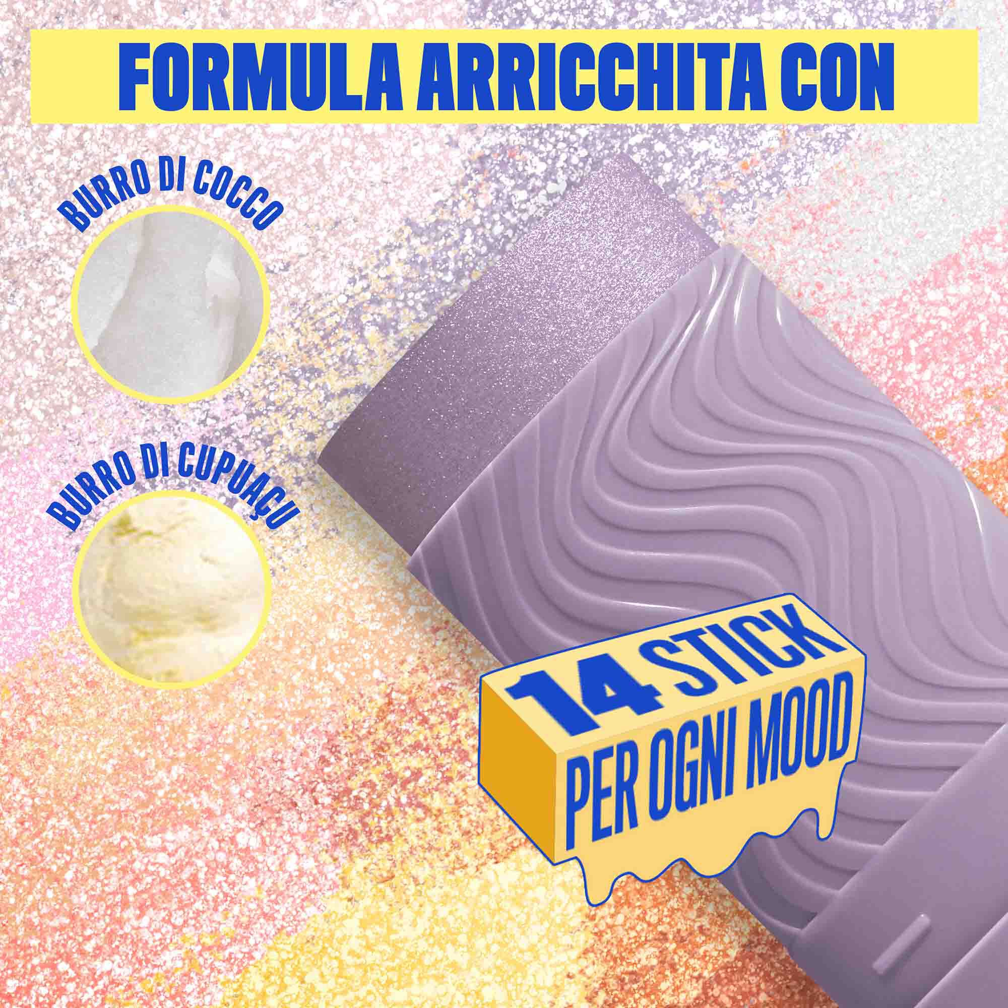 Formula dello Stick illuminante Buttermelt Stix Glow Boosting di Nyx Professional Makeup, arricchita con burro di cocco e burro di cupuacu