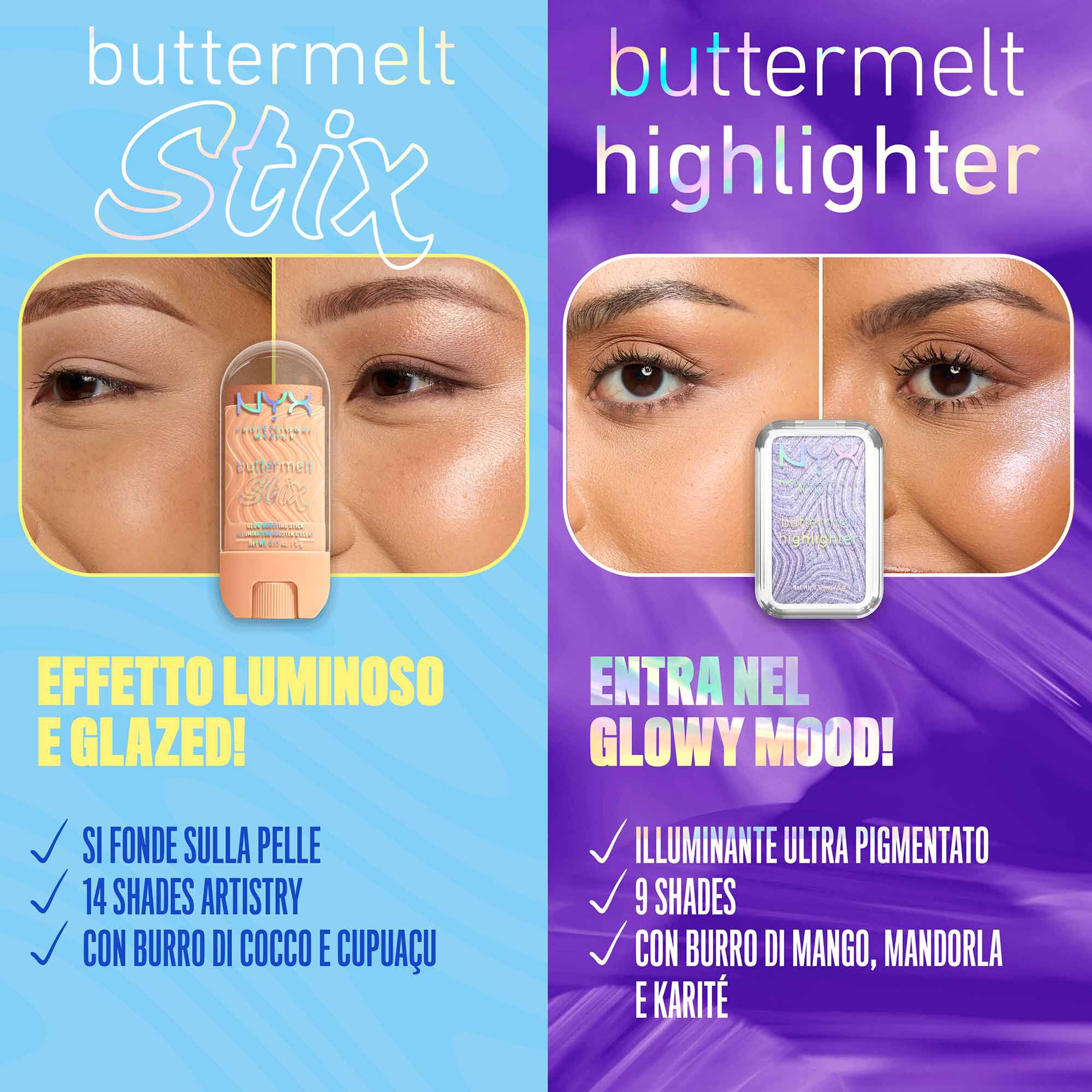 Confronto tra i prodotti Buttermelt Stix Highlighter e Buttermelt Highlighter