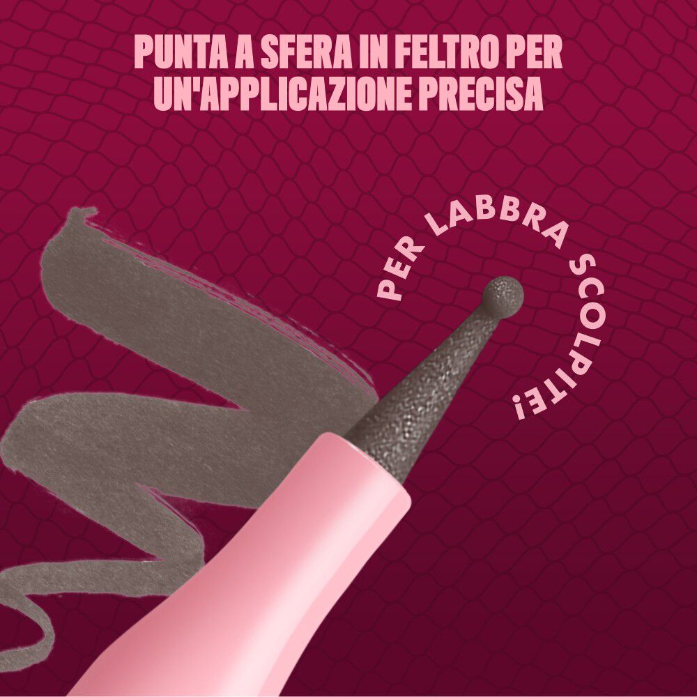 Applicatore con punta a sfera in feltro NYX Lip Lingerie per applicazione precisa e sfumata. Per scolpire le labbra."