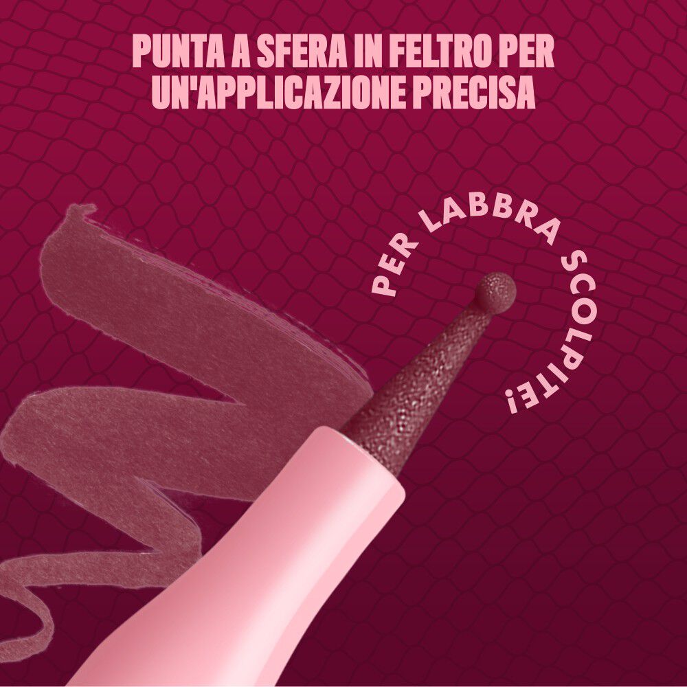 Applicatore con punta a sfera in feltro NYX Lip Lingerie per applicazione precisa e sfumata. Per scolpire le labbra."