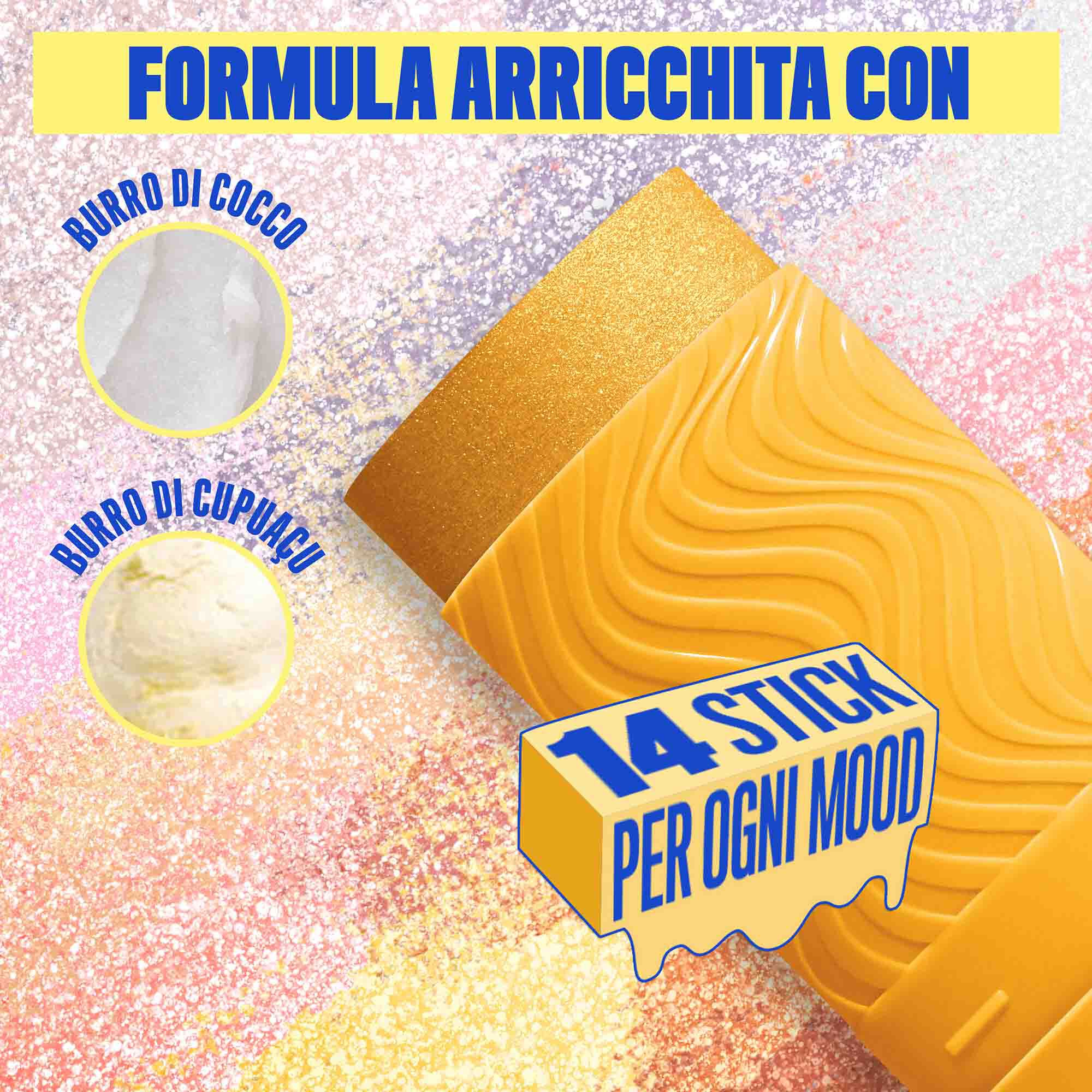 Formula dello Stick illuminante Buttermelt Stix Glow Boosting di Nyx Professional Makeup, arricchita con burro di cocco e burro di cupuacu
