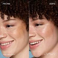 Prima e dopo applicazione dello Stick illuminante Buttermelt Stix Glow Boosting di Nyx Professional Makeup