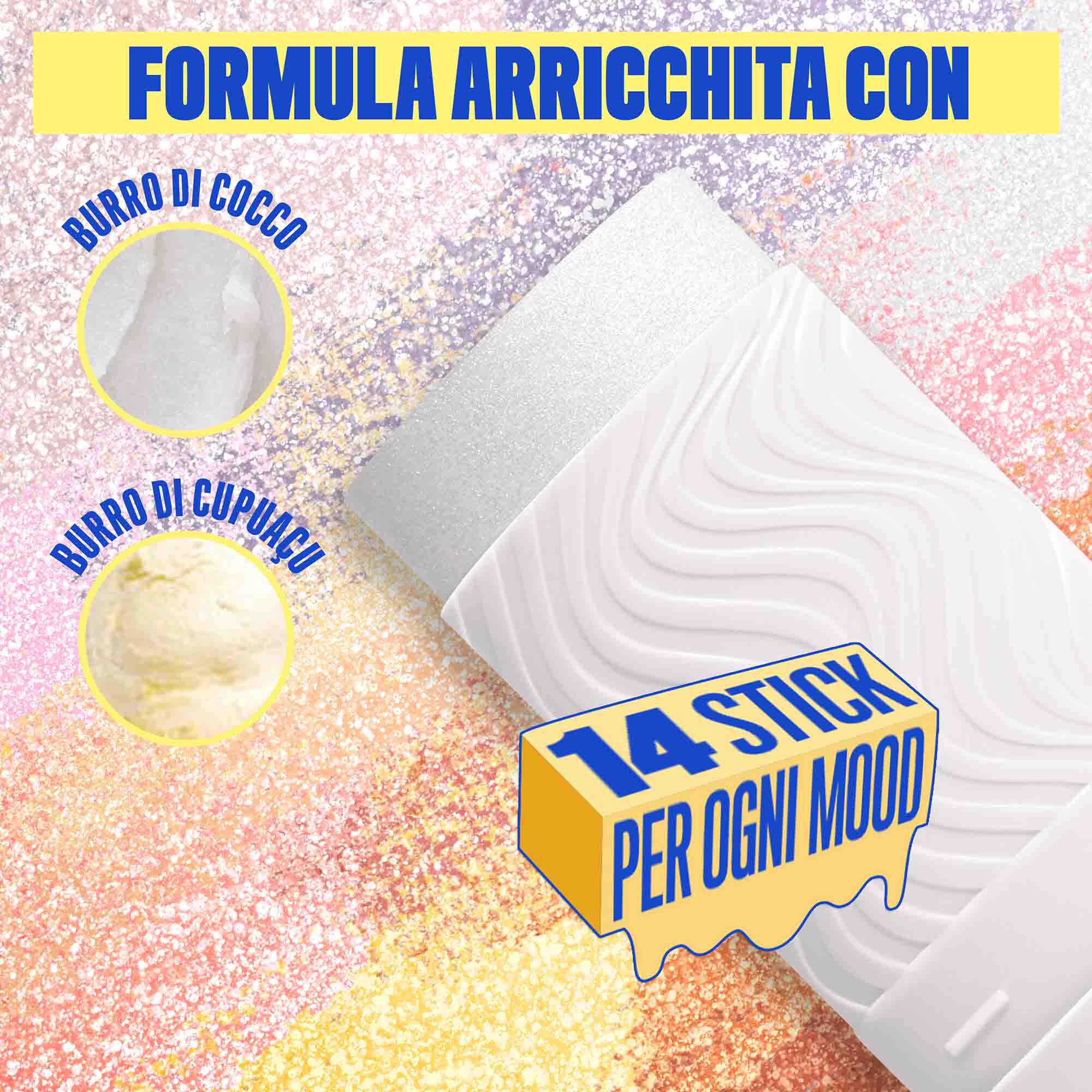 Formula dello Stick illuminante Buttermelt Stix Glow Boosting di Nyx Professional Makeup, arricchita con burro di cocco e burro di cupuacu