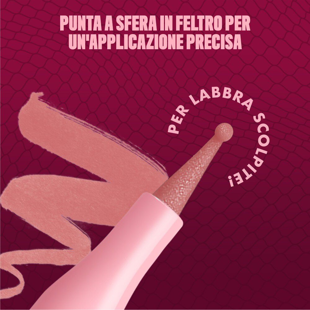 Applicatore con punta a sfera in feltro NYX Lip Lingerie per applicazione precisa e sfumata. Per scolpire le labbra."