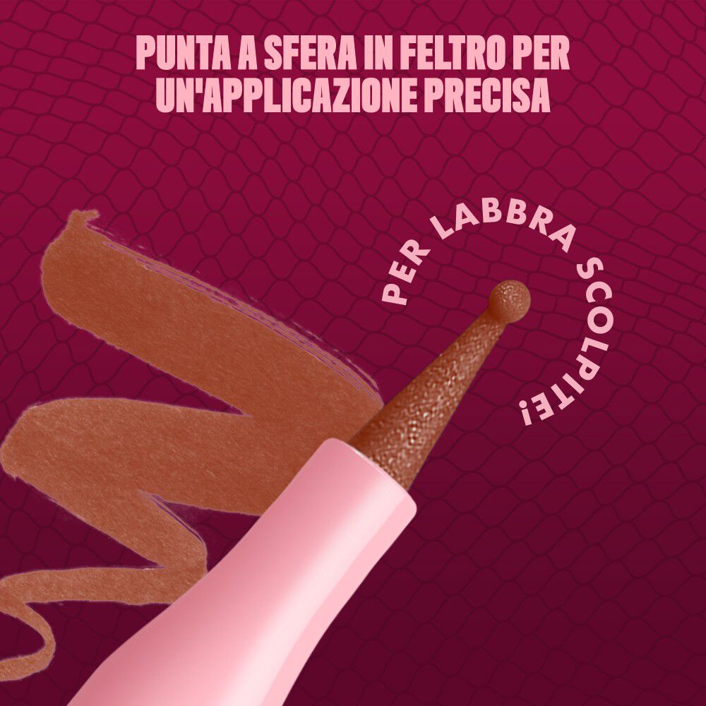 Applicatore con punta a sfera in feltro NYX Lip Lingerie per applicazione precisa e sfumata. Per scolpire le labbra."