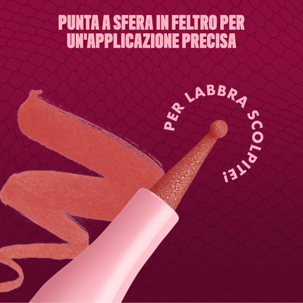 Applicatore con punta a sfera in feltro NYX Lip Lingerie per applicazione precisa e sfumata. Per scolpire le labbra."