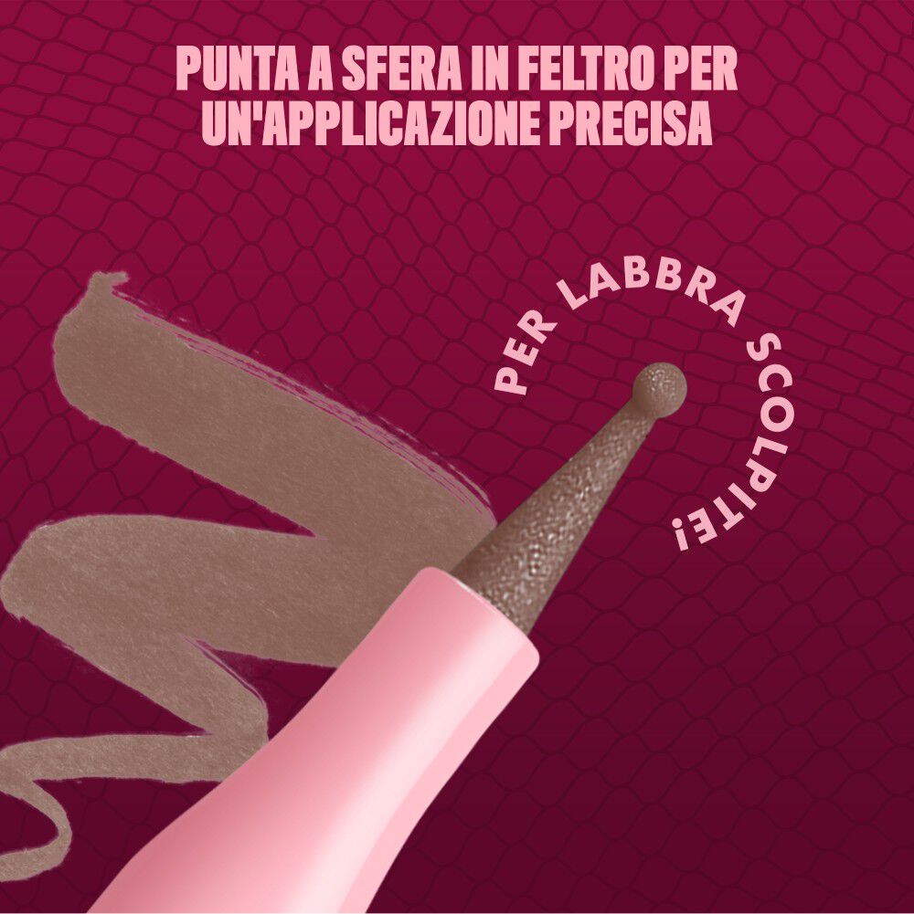 Applicatore con punta a sfera in feltro NYX Lip Lingerie per applicazione precisa e sfumata. Per scolpire le labbra."